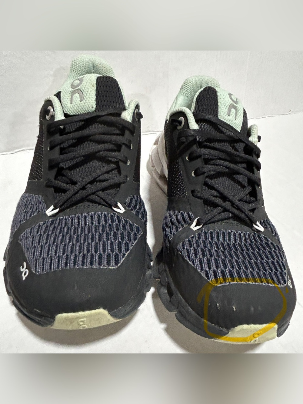 On Running Women's Black Mint Performance Sneakers - Picture 10 of 11